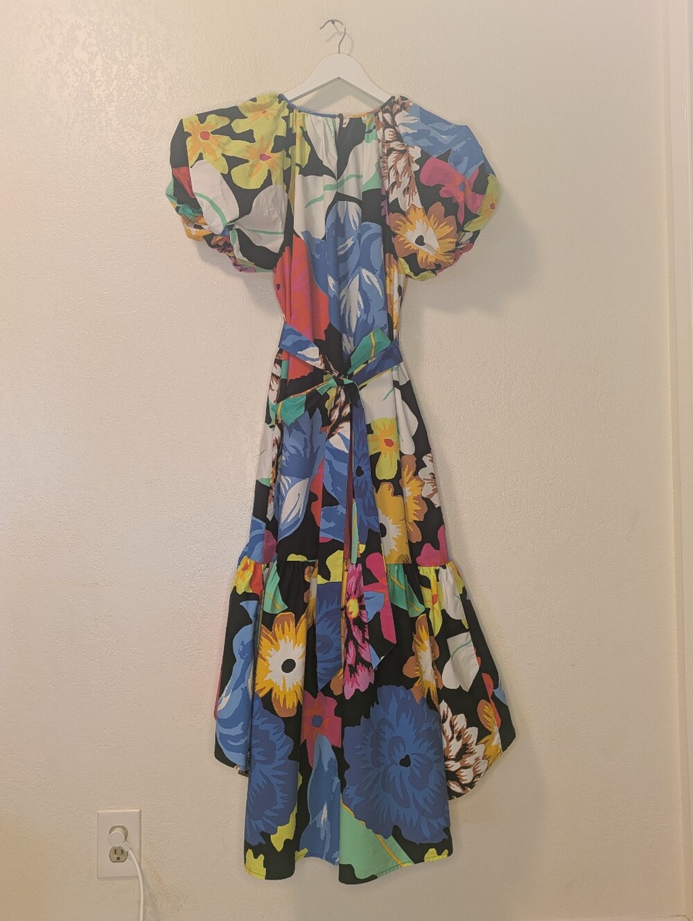 Christopher John Rogers Black Floral High-Low Dress with Multicolor Blooms - Picture 5 of 13
